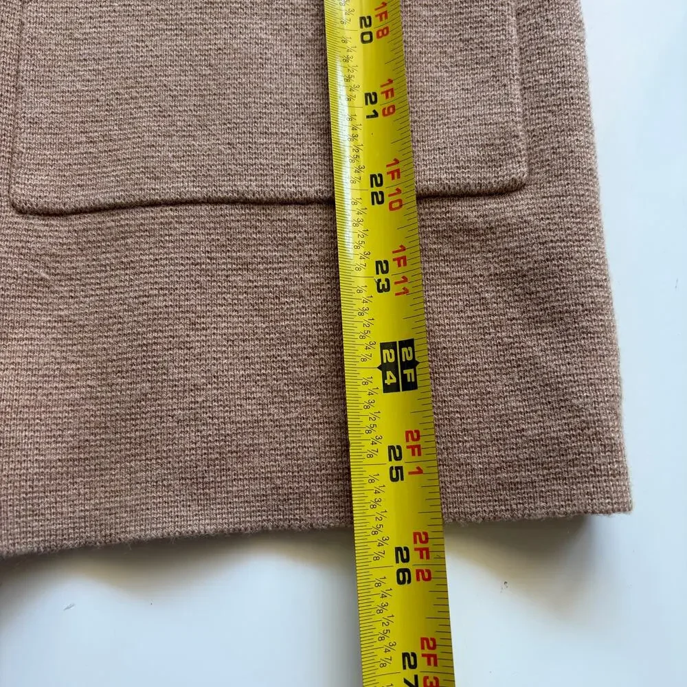 J. Crew Sophie Open Front Sweater Blazer Camel Women's Sz S Wool Blend Classic